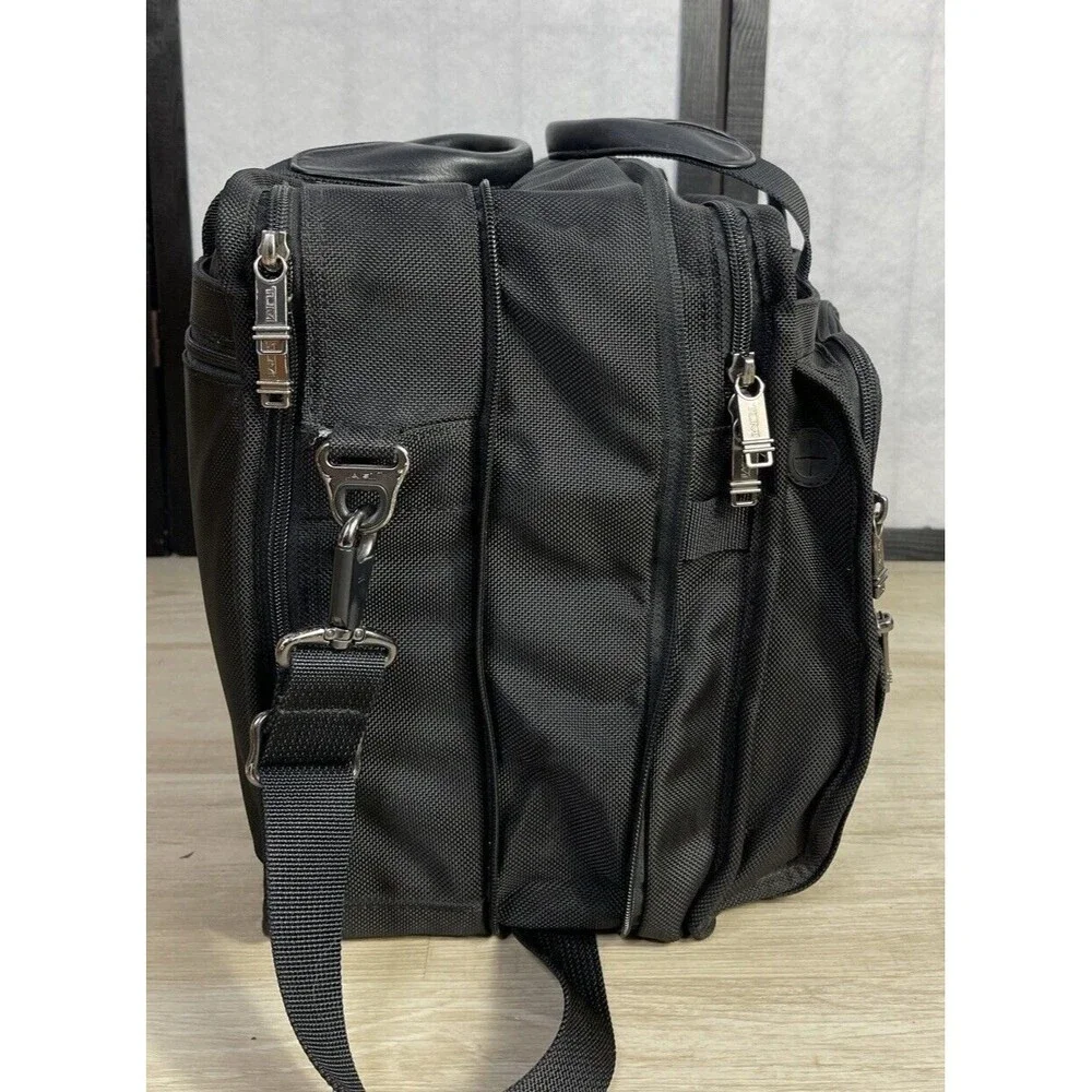 TUMI Black Ballistic Nylon Expandable Laptop Bag